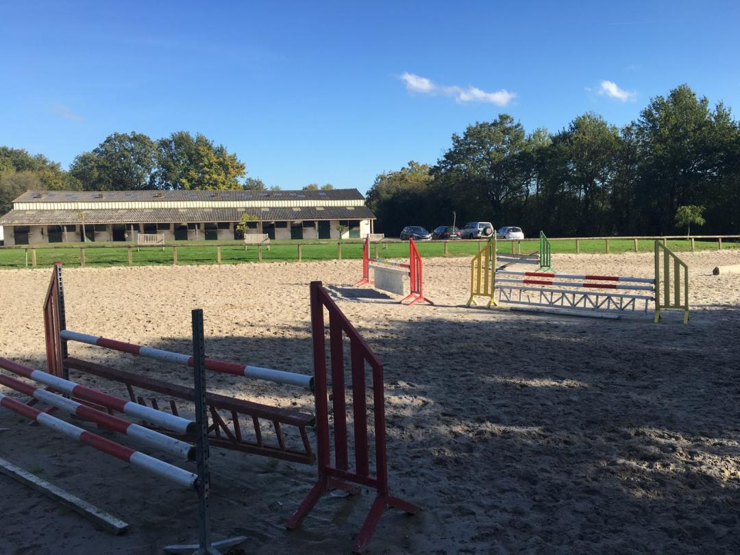 Une carrière, deux manèges, des paddocks, un marcheur